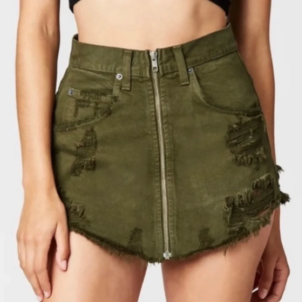 Carmar Olive Beatrice Zip Front Skirt